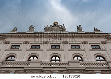 VIENNA, AUSTRIA-JUNE 01, 2017: The Albertina Art Museum in the Archduke Albrecht Palais, Vienna