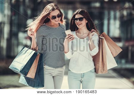 Girls Doing Shopping In City