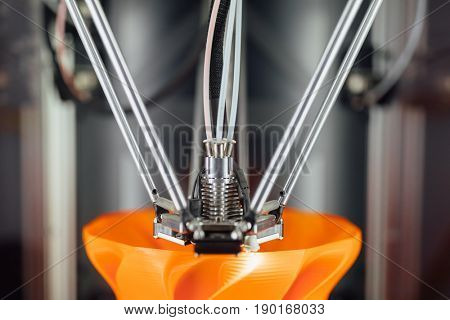 3d printer head, closeup view