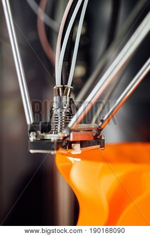 3d printer head, closeup view