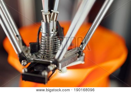 3d printer head, closeup view