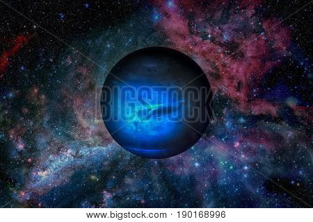 Planet Neptune. Outer Space Background.