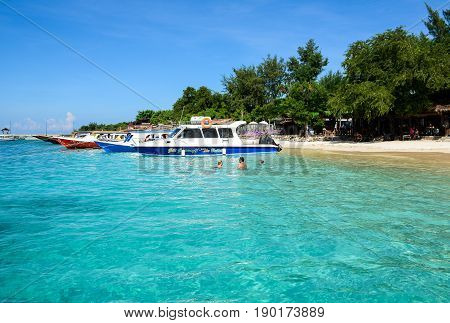 Seascape Of Gili Islands In Indonesia