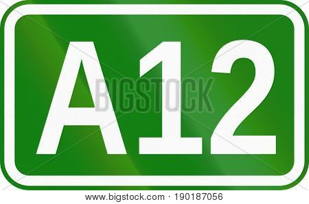 A12 Motorway Marking Sign Used In Romania