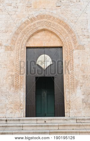 Detail of mother church of Putignano. Puglia. Italy.