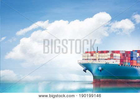 Logistics and transportation of International Container Cargo ship in the ocean Nautical Vessel