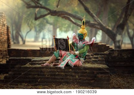 KHON THAILAND The charecter in Ramayana Story of the best Thai dace traditional charecter of Thailand.