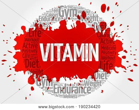 Vitamin Circle Stamp Word Cloud