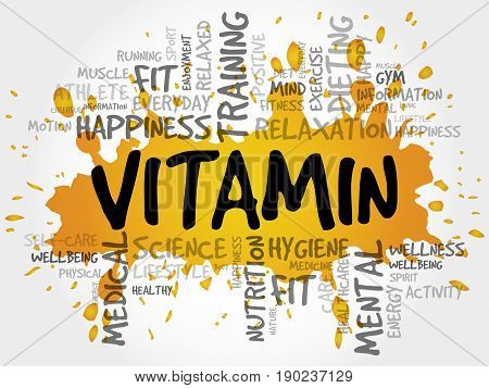 VITAMIN word cloud , background health concept