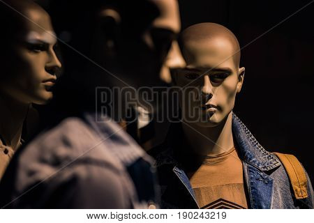 Mannequin Or Dummy With Human Face Imitating People Conversation, Fashion