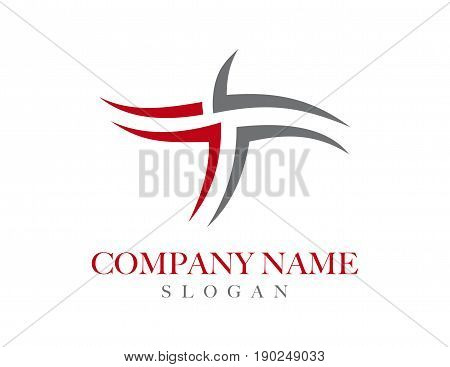 Letter T tribal logo on white background
