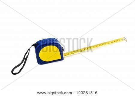 Metal tape measure isolated on a white background