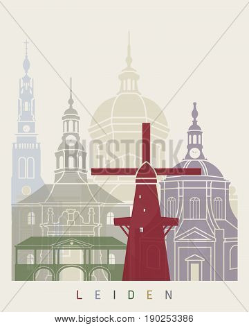 Leiden Skyline Poster