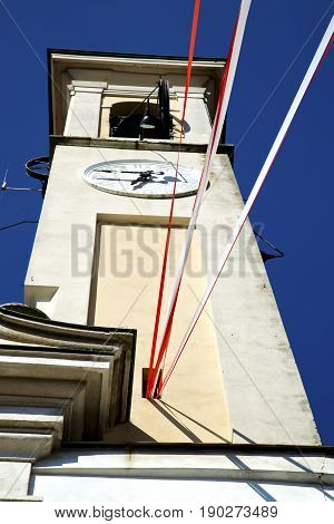 In Caiello  Old   The   Wall  And Church Tower Bell Sunny