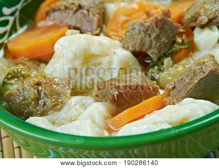kullama - Bashkir traditional dish. close up