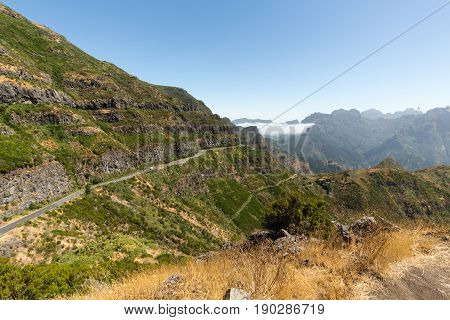 View the pass Boca da Encumeada in Madeira. Portugal