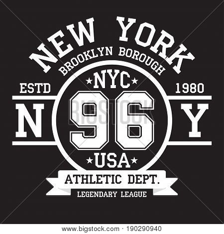 New York, Brooklyn Typography For T-shirt Print. Sports, Athletic T-shirt Graphics