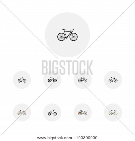 Realistic Cyclocross Drive, Bmx, For Girl And Other Vector Elements. Set Of Bike Realistic Symbols Also Includes Woman, Old, Equilibrium Objects.