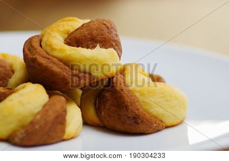 Close up of a delicious Turkish homemade savory cookies, tuzlu kurabiye.