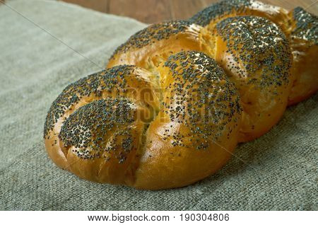 Sweet russian roll - Pletenka. close up
