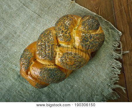 Sweet russian roll - Pletenka. close up