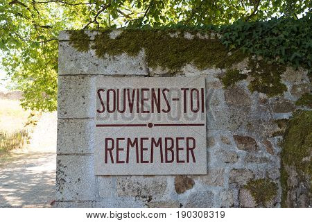 The ruins of Oradour-sur-glane the by the nazis destroyed french village in WW2