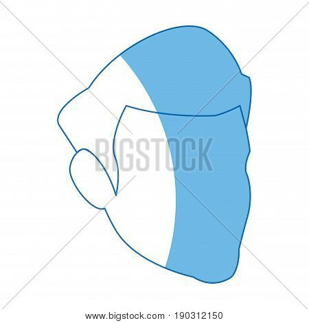 head man silhouette contour hair profile vector illustration