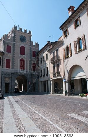 27 may 2017-vittorio veneto-italy-Ancient palaces in the city of Vittori Veneto
