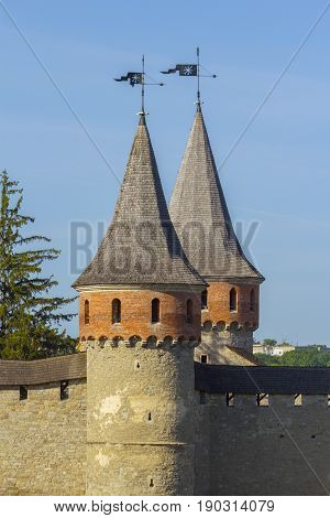 Towers of the Castle in Kamyanets-Podilsky Ukraine