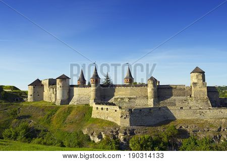 Picturesque view on the Castle in Kamyanets-Podilsky Ukraine