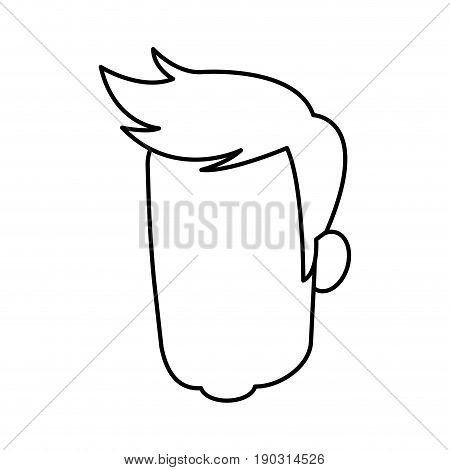 head man male avatar character hair style vector illustration