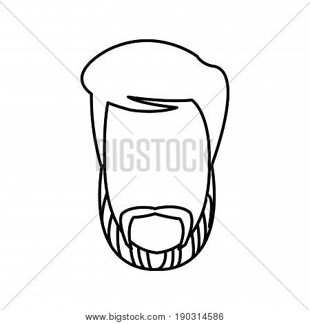 head man male avatar character hair style vector illustration