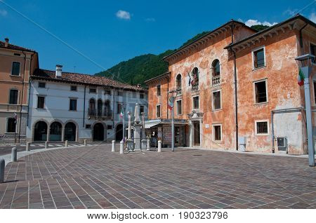 27 may 2017-vittorio veneto-italy-Main square in the city of Vittorio Veneto