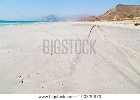 In Oman Arabic Sea  Sandy Beach