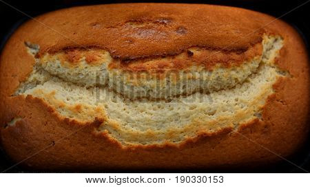 Closeup of a Banana Bread, baked the whole loaf