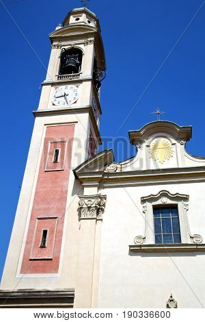 Old Abstract    Wall  And Church Tower Bell Sunny   Tradate