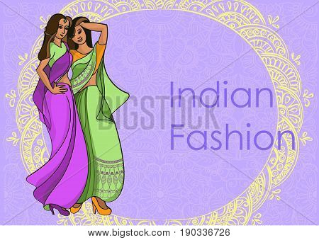 Indian fashion set. Vector stock illustration for design on white background