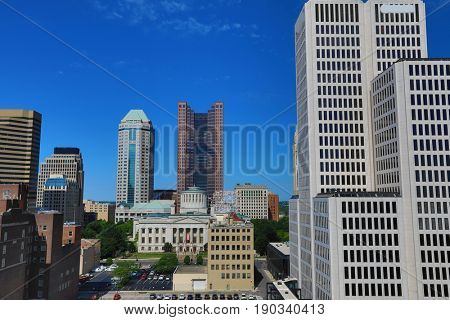 Columbus skyline with the Ohio Statehouse
