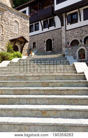 Old stony stairs in Sv. Jovan Bigorski Monastery. Macedonia.