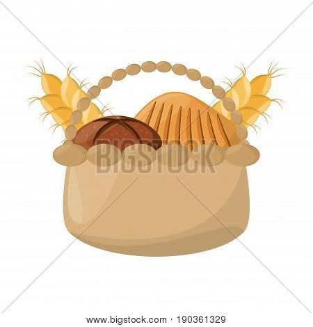 wicker basket loaf vector illustrion graphic design icon