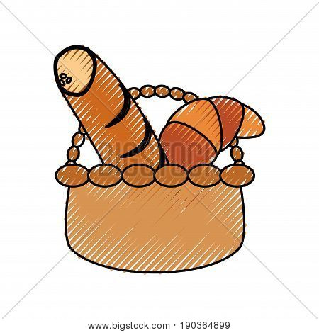 wicker basket loaf vector illustrion graphic design icon