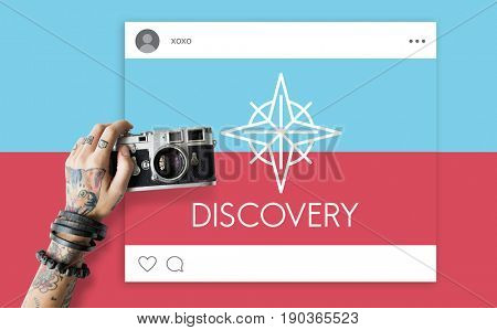 Showing Direction Guide Navigation Route Map Word Graphic