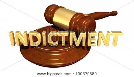 Indictment Law Concept 3D Illustration