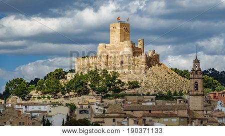 Top of the hill with Biar castle in Alicante, Spain