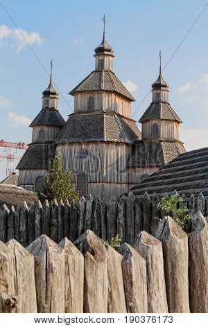 Ukraine attractions. Zaporizhzhya Sich. The Old Church.