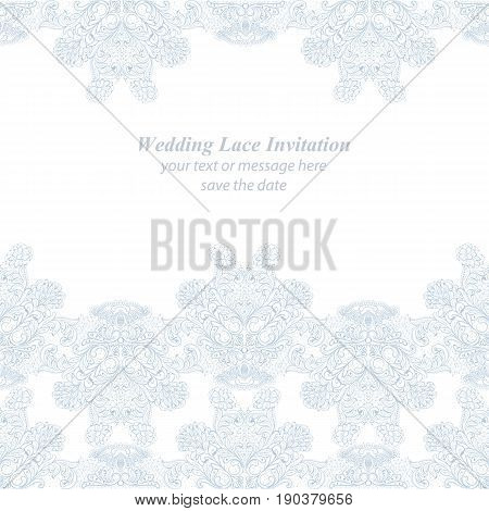 Vintage delicate Lace card. Handmade ornament for invitations, prints, decor, greetingcards Vector