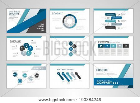 Blue brochure design brochure template for business presentation brochure annual report flyer and leaflet cover brochure with Infographic brochure elements for business data visualization.