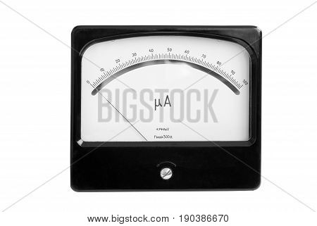 An old precise instrument - ammeter with mirror scale.