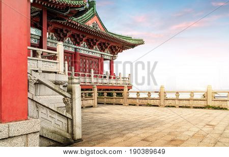 Tengwang Pavilion Nanchang traditional ancient Chinese architecture made of wood.