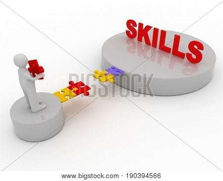 Brige To The Skills Concept .  3D Rendered Illustration